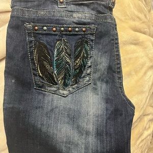 Cowgirl tuff “fly free” boot cut jeans